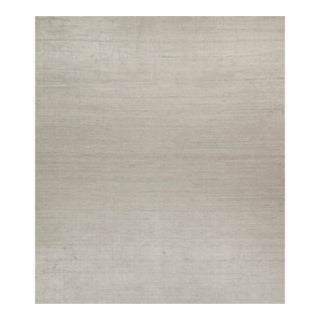 2010s Rug & Kilim’s Plain Modern Rug in Solid Silver-Gray Tone-on-Tone - 13x15 For Sale