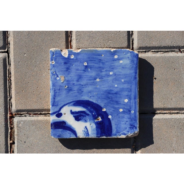 Circa: 18th Century. Country: Portugal. Material: Earthenware, Tin-glazed pottery. Note: This tile was once part of a...