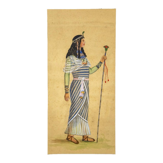 Unknown, Costume for Aida, Tempera and Watercolor, 1920s For Sale
