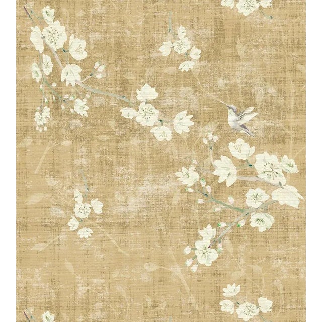 Contemporary Nicolette Mayer through The House of Scalamandre Blossom Fantasia Wallcovering, Gold For Sale - Image 3 of 3