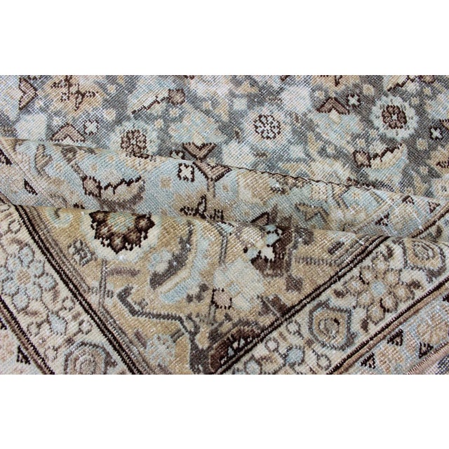 Early 20th Century Antique Persian Tabriz Carpet With Geometric Diamond Design in Earth Tones For Sale - Image 11 of 13