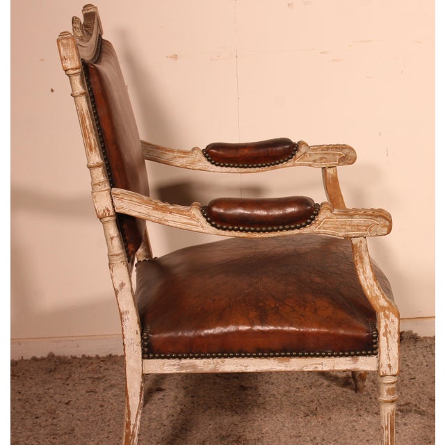 18th Century Louis XVI Armchair For Sale - Image 3 of 10