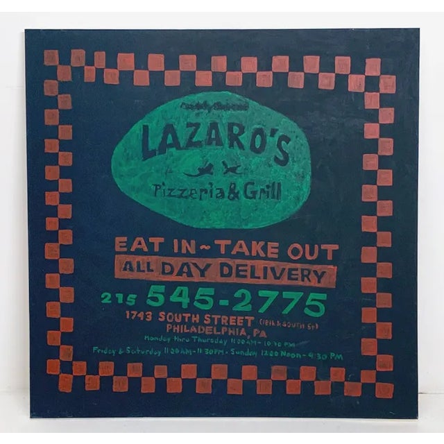 Contemporary Lazaros Sign Acrylic Painting by Travis Whiteneck For Sale - Image 4 of 4