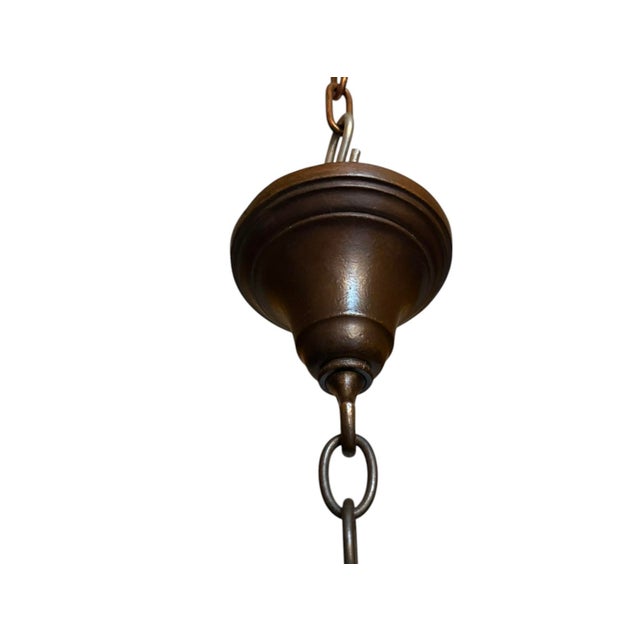 Antique Spanish Revival 5 Light Chandelier With Original Polychrome Paint For Sale - Image 4 of 13