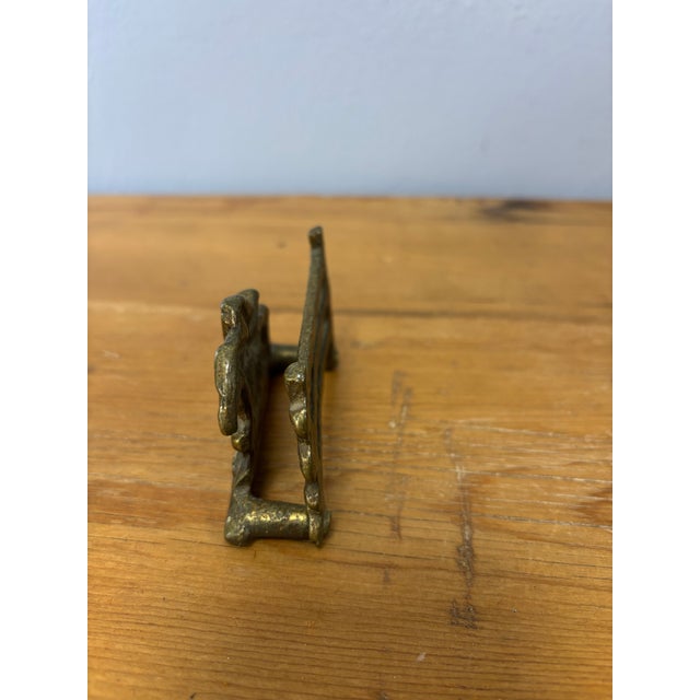 Vintage English Brass Horse and Rider Hunt Letter Rack For Sale - Image 4 of 5