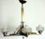 French Art Deco Brass and Satin Glass 4-Light Chandelier, 1920s For Sale - Image 4 of 15