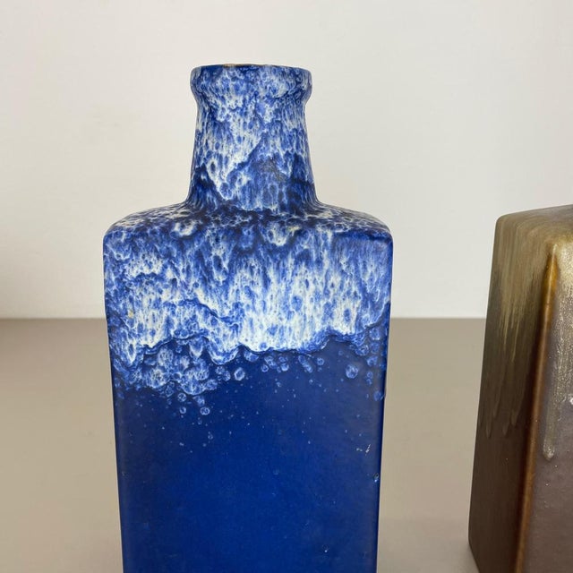 Blue Fat Lava Vases from Scheurich, Germany, 1970s, Set of 2 For Sale - Image 8 of 18