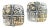 1990s Pair of John Hardy Estate Clip on Earrings Sterling Silver 18k Yellow Gold For Sale