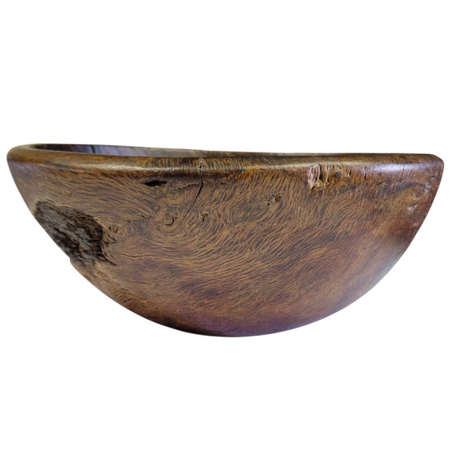 Circa 1800s Spain Rustic Handcrafted Burlwood Fruit Bowl For Sale In Boston - Image 6 of 14