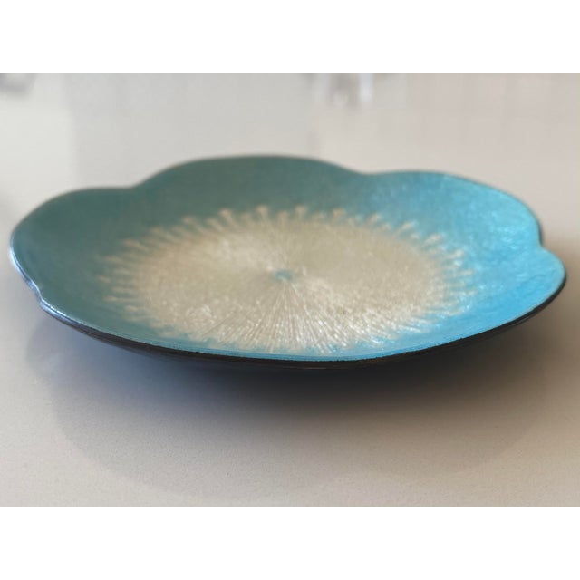 Japanese Ando Japanese Enamel Cloisonne Snowflake Dish For Sale - Image 3 of 8