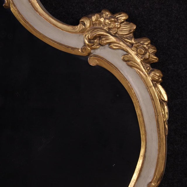 1960s Vintage Italian Lacquered and Gilded Mirror, 1960 For Sale - Image 5 of 11