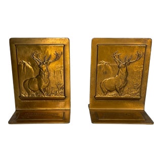 1935 Commemorative Brass Bookends- Set of 2 For Sale