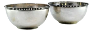 Washbasins in Plain Silver with Pearly Edges, Set of 2