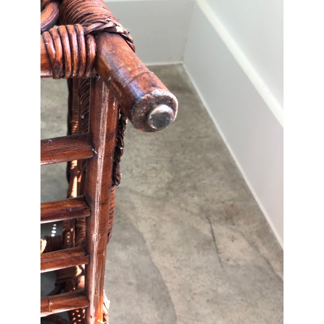 Mid 20th Century Vintage Woven Wicker Magazine Rack For Sale - Image 12 of 12