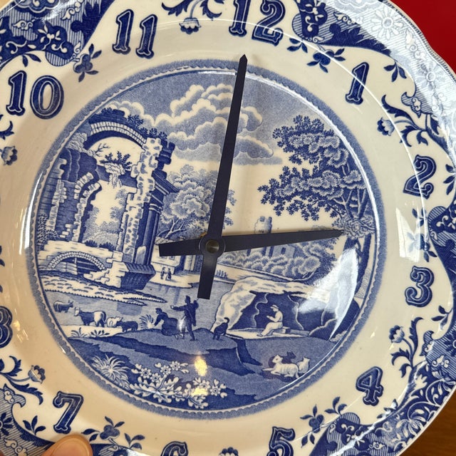 Spode Italian Porcelain Plate Wall Clock, Vintage For Sale - Image 12 of 12