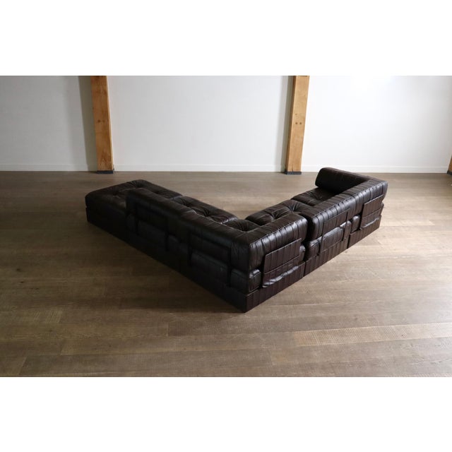 DS-88 Modular Sofa in Dark Brown Patchwork Leather from de Sede, Switzerland, 1970s, Set of 5 For Sale - Image 11 of 14