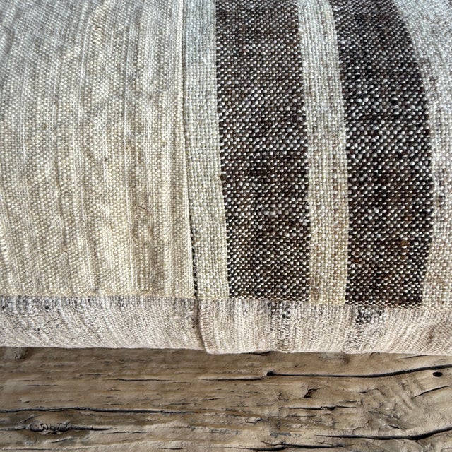 Not Yet Made - Made To Order Vintage Turkish Hemp Rug Pillow 16" X 29" With Down Insert For Sale - Image 5 of 7