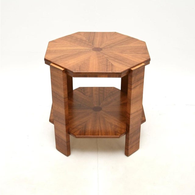 Wood Art Deco Occasional Coffee Table in Walnut, 1930s For Sale - Image 7 of 7