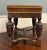 Brown Antique English Jacobean Upholstered Bench Stool Carved Oak C. 1930s For Sale - Image 8 of 16
