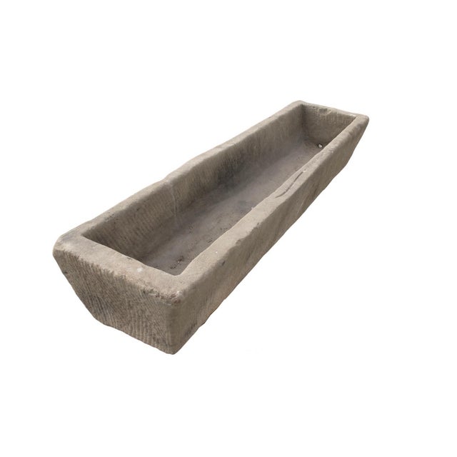 Stone 87" Inch Long Hand Chiseled Stone Trough 65 For Sale - Image 7 of 12