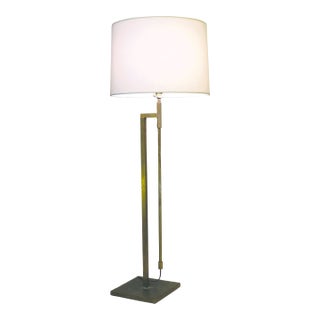 1960s Laurel Minimalist Mid Modern Telescoping Bronzed Brass Sculpture Floor Lamp For Sale