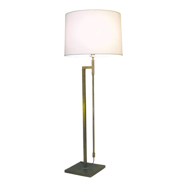 1960s Laurel Minimalist Mid Modern Telescoping Bronzed Brass Sculpture Floor Lamp For Sale