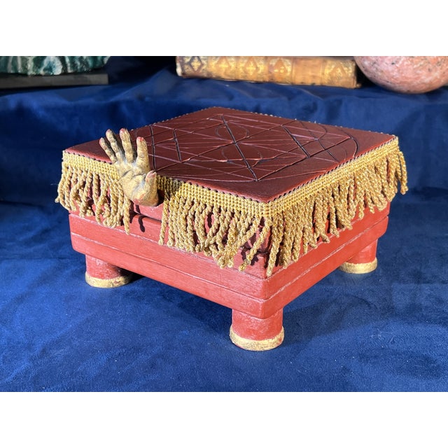 Vintage Alchemical Hermetic Secret Geometry Seal Box With Hand Handle For Sale - Image 4 of 11