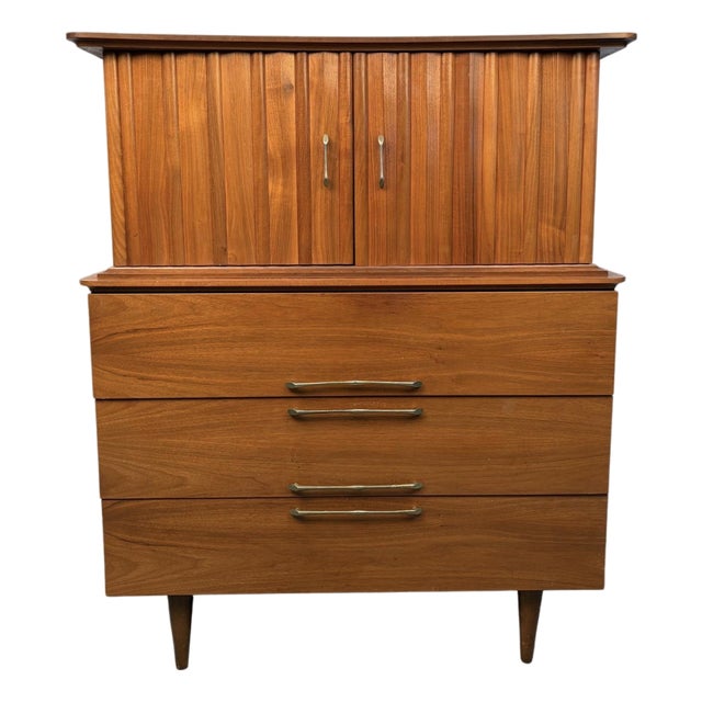 Mid 20th Century Modern Gentleman's Chest Highboy by Young Mfg. Attributed For Sale