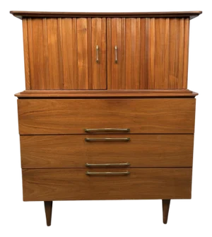 Mid 20th Century Modern Gentleman's Chest Highboy by Young Mfg. Attributed
