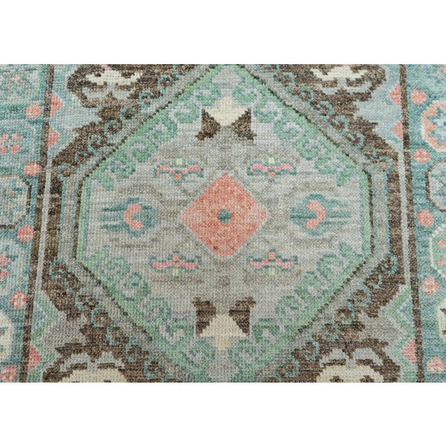 Green Turkish Oushak Rug 2'10" x 10'6" #20018 For Sale - Image 8 of 8