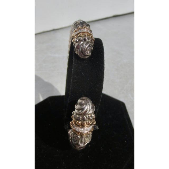 Contemporary Alwand Vahan Bangle Bracelet Sterling, 14Kt and Diamonds For Sale - Image 3 of 6