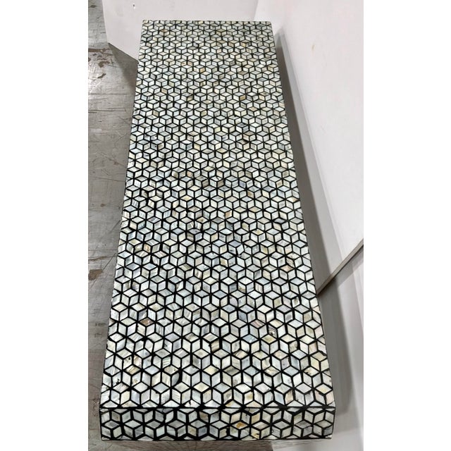 2020s Modern Mother of Pearl Waterfall Console Table For Sale - Image 5 of 7