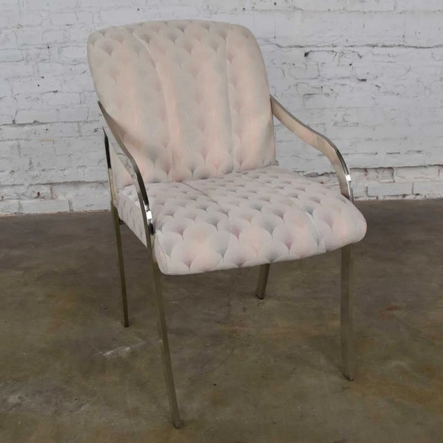 Vintage Art Deco Revival Accent Chair Armchair Chrome and Upholstered For Sale - Image 9 of 13