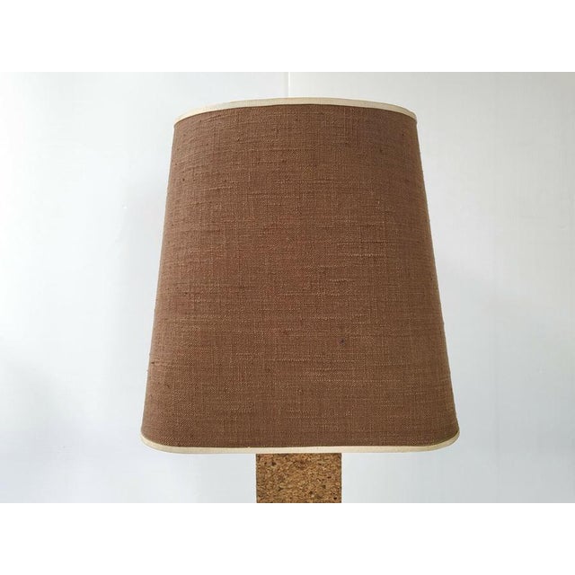Beige Vintage Cork Cube and Steel Ball Table Lamp, 1970s For Sale - Image 8 of 9