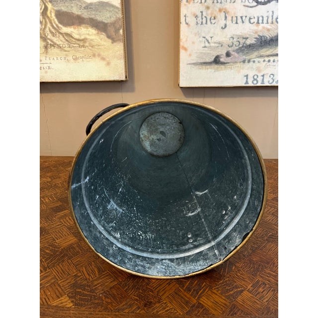 Vintage English Planter Jardiniere Urn Shell Decoupage Black Tole Coastal Décor For Sale - Image 16 of 17