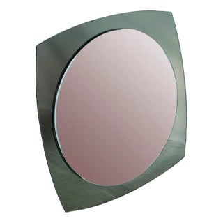 Large Postmodern Smoked Wall Mirror, 1970s For Sale