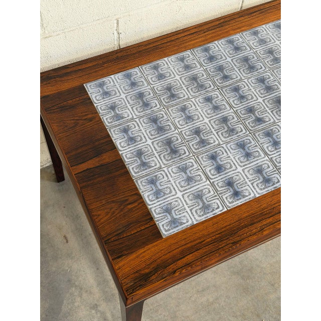 Brown Danish Modern Rosewood & Tile Coffee Table by Vejle Møbelfabrik, Denmark, 1960s For Sale - Image 8 of 10
