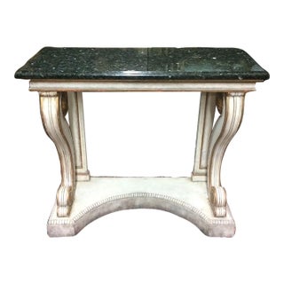 Granite Topped Credenza, Neoclassical Style Credenza Hall Table For Sale