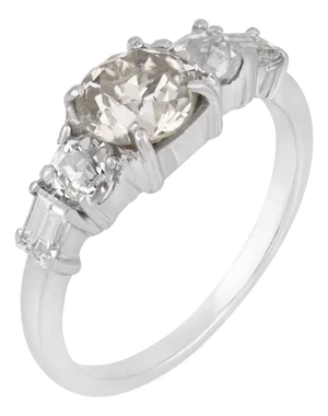 Mid 20th Century Old European Diamond 18k White Gold Engagement Ring, Size 4.5