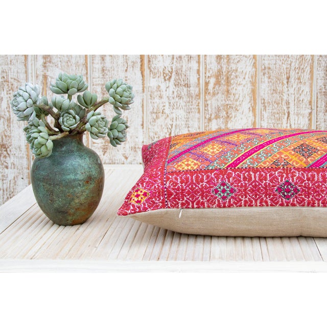 Textile Antique Tania Sindh Silk Pillow For Sale - Image 7 of 10