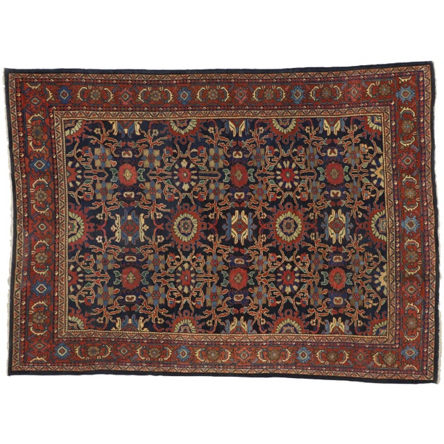 Early 20th Century Vintage Persian Mahal Rug- 8′8″ × 12′ For Sale