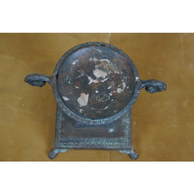 Late 20th Century Maitland-Smith Bronze Neoclassical Footed Trophy Urn Candle Holder Pillar For Sale - Image 10 of 11