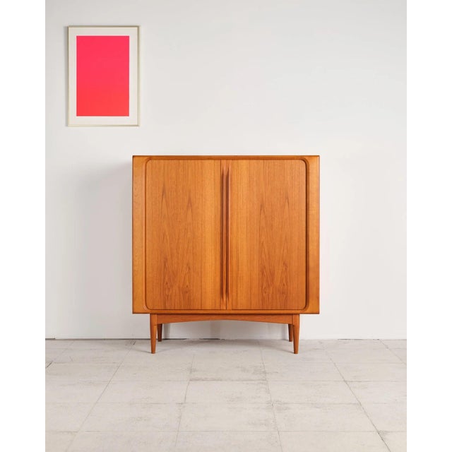 Mid-Century Modern Teak Highboard with Louvered Doors by Bernhard Pedersen & Søn, Denmark, 1960s For Sale - Image 3 of 18