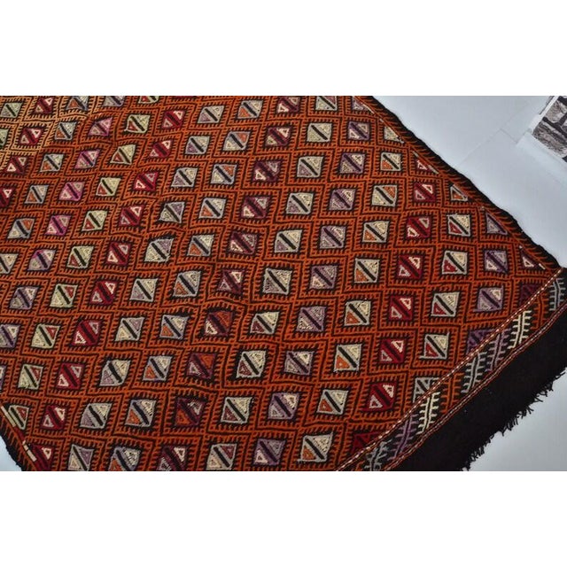 Antique Tribal Oushak Kilim Rug For Sale - Image 4 of 10