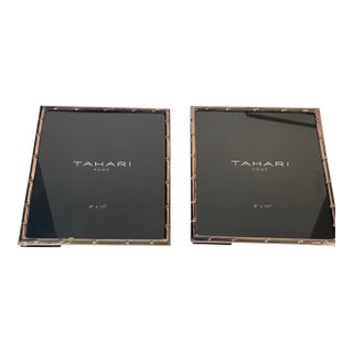 Vintage Pair of Tahari Silverplate Photo Frames For Sale