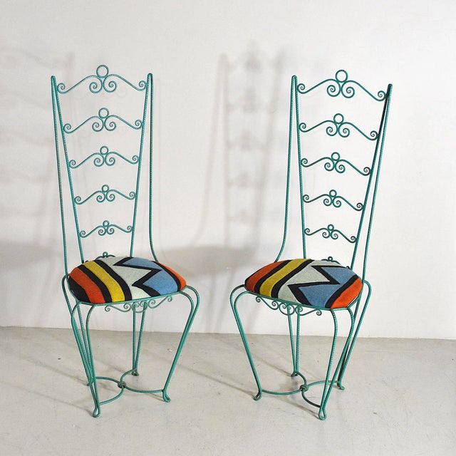 Set of Chiavari Style Iron Outdoor Chairs, 1960s For Sale - Image 7 of 8