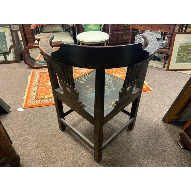 Victorian Late 19th Century Carved Oak Corner Chair For Sale - Image 3 of 18