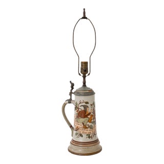 German Bier Stein Mounted as a Lamp For Sale