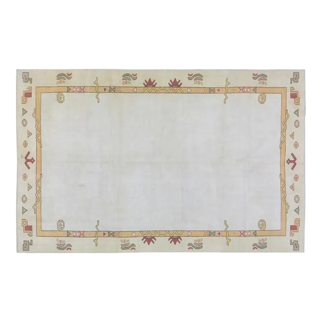 Vintage Turkish Anatolian Hand Knotted Wool Rug, 5'7x9 For Sale