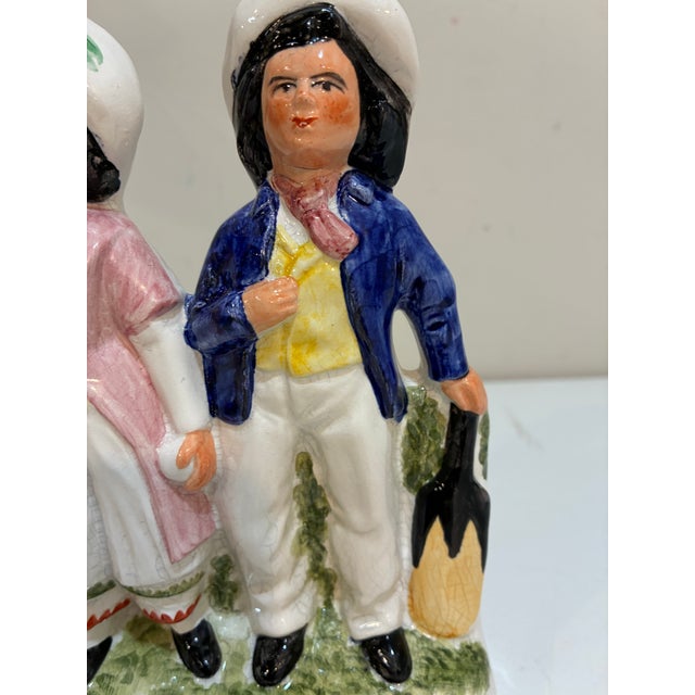 Staffordshire Vintage English Staffordshire Tennis and Cricket Players - Hand Painted Figurines For Sale - Image 4 of 9